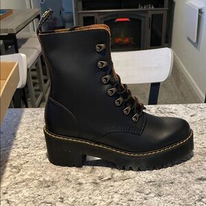 Dr. Martens Air Wair Leona Black Lace-Up Ankle Boots